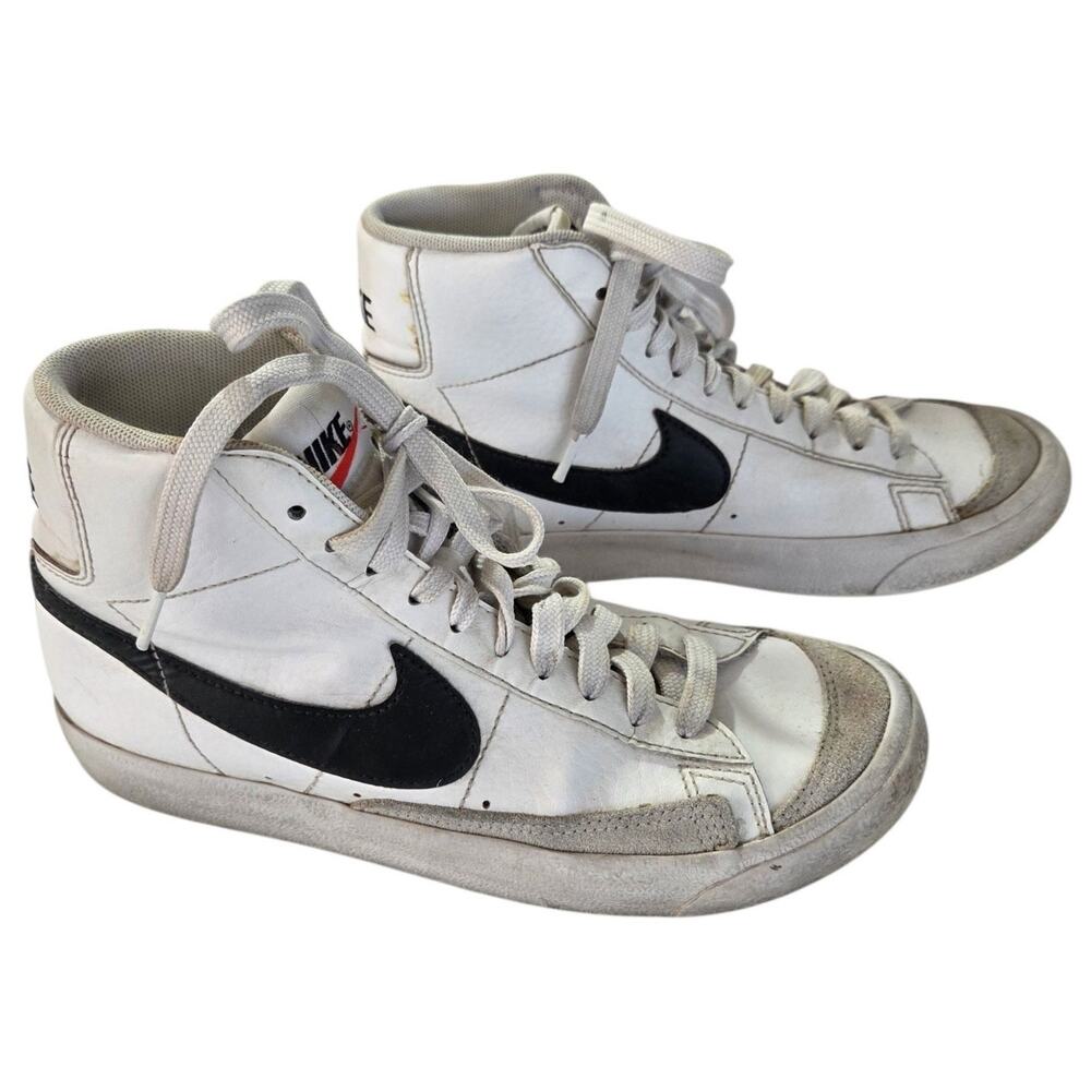 Nike Blazer Mid 77 High-Top Leather Sneakers Youth Sz 4.5Y Retro Classic White